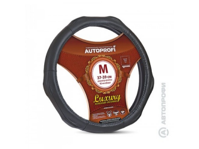 Оплётка руля "Luxury" кожа, 3 рельефные вставки (черный) (XL) от Autoprofi Оплётка руля "Luxury" кожа, 3 рельефные вставки (черный) (XL)